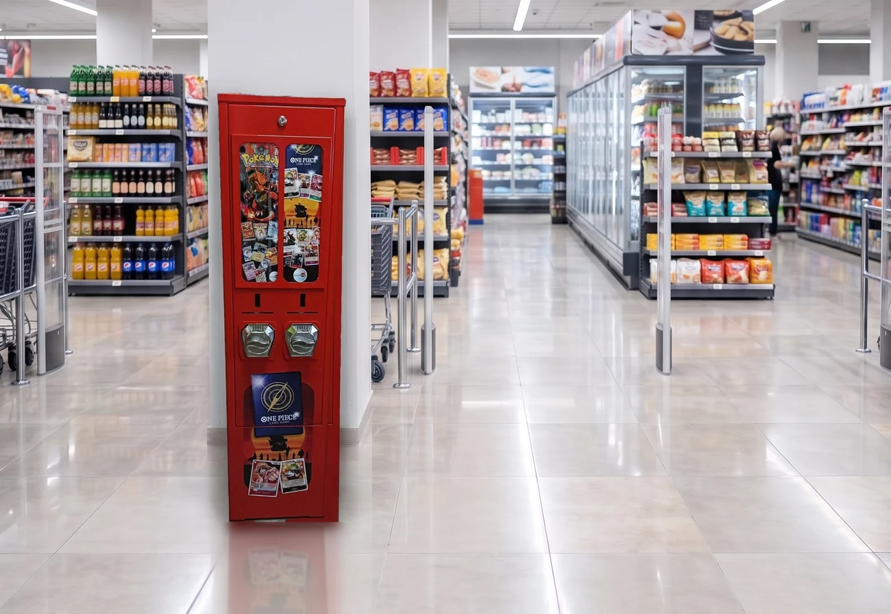 Een minimarkt met onze rode kaartenautomaat